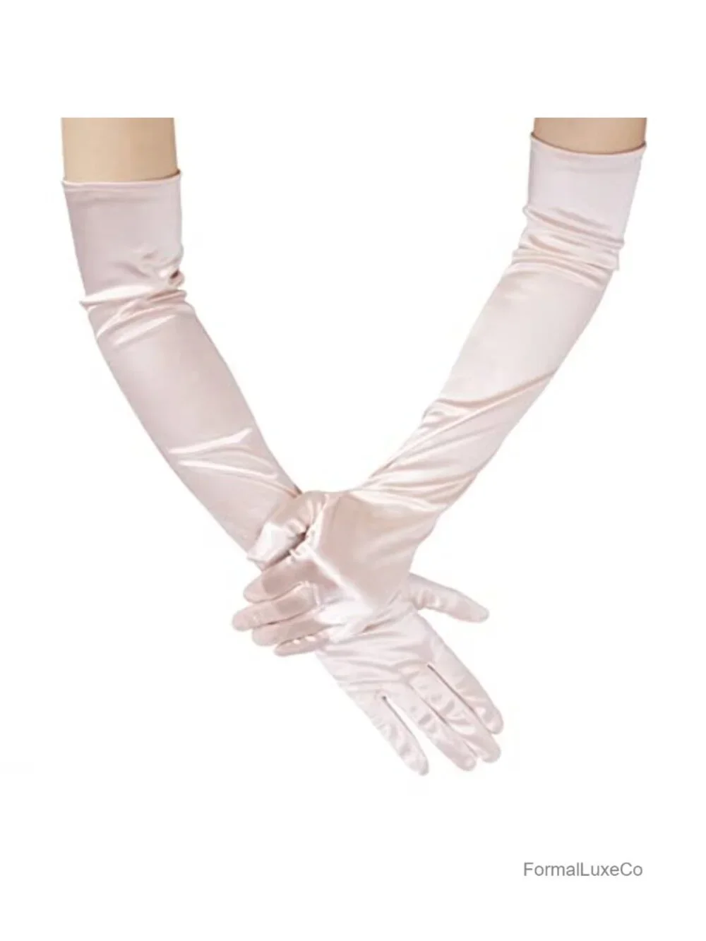 Women Satin Elbow Length Gloves 22 Inch Long Opera